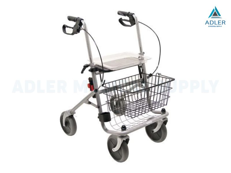 วอล์คเกอร์ 4 ล้อ (USA) อุปกรณ์ช่วยพยุงเดิน อุปกรณ์ฝึกเดิน Rollator Cristallo ยี่ห้อ Devilbiss