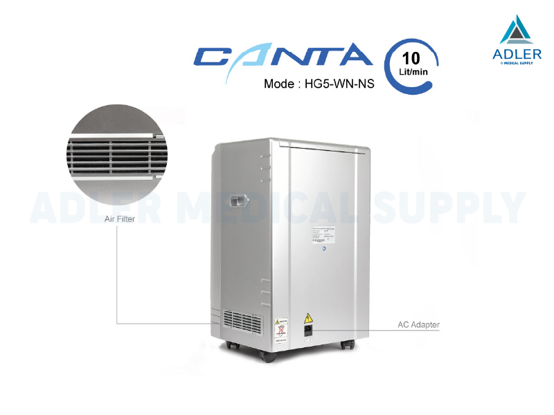 เครื่องเพิ่มความเข้มข้นของออกซิเจน ขนาด 10 ลิตร Canta รุ่น HG5-WN-NS