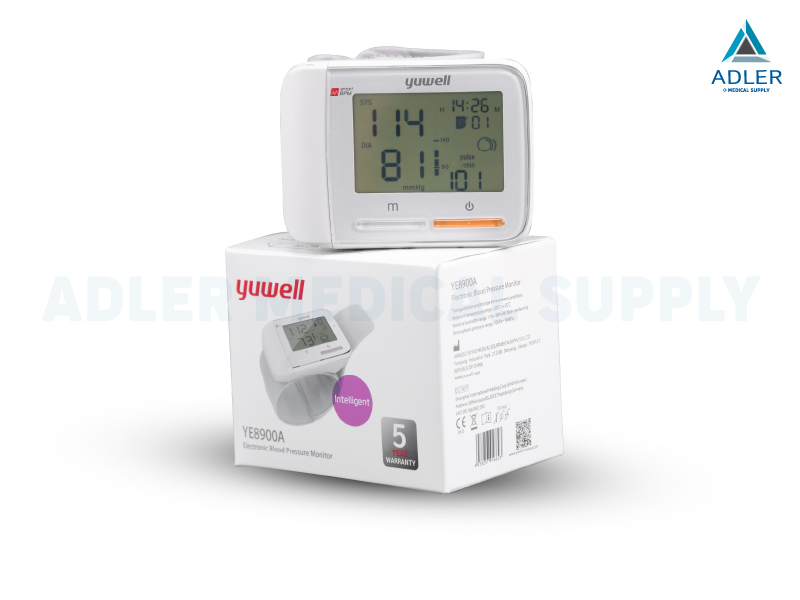 เครื่องวัดความดันโลหิตดิจิตอลแบบพกพา แบบข้อมือ Yuwell รุ่น YE8900A เครื่องวัดความดันโลหิตดิจิตอลแบบพกพา แบบข้อมือ Yuwell รุ่น YE8900A