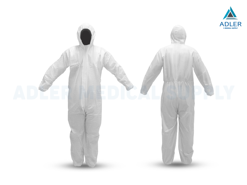 ชุด PPE InMed สีขาวล้วน หนา 65 แกรม ชุดป้องกันเชื้อไวรัส เชื้อโรค ป้องกันฝุ่น กันน้ำ ระบายอากาศได้ดี ชุด PPE InMed สีขาวล้วน หนา 65 แกรม ชุดป้องกันเชื้อไวรัส เชื้อโรค ป้องกันฝุ่น กันน้ำ ระบายอากาศได้ดี