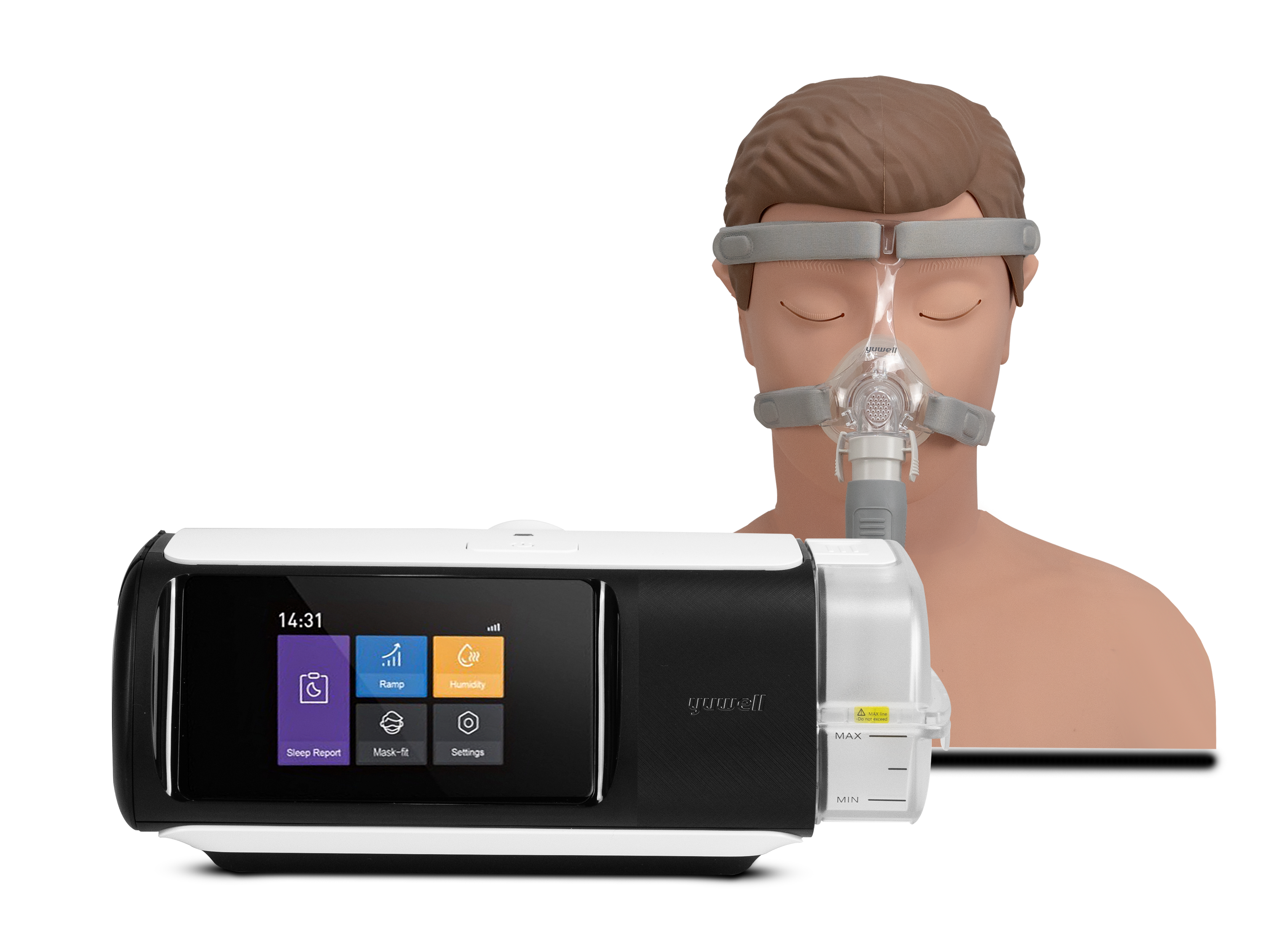เครื่องช่วยหายใจชนิดแรงดันบวกต่อเนื่อง แบบปรับแรงดันอัตโนมัติ (Auto CPAP) Yuwell รุ่น YH-680B รับประกันศูนย์ไทย 3 เครื่องช่วยหายใจชนิดแรงดันบวกต่อเนื่อง แบบปรับแรงดันอัตโนมัติ (Auto CPAP) Yuwell รุ่น YH-680B รับประกันศูนย์ไทย 3