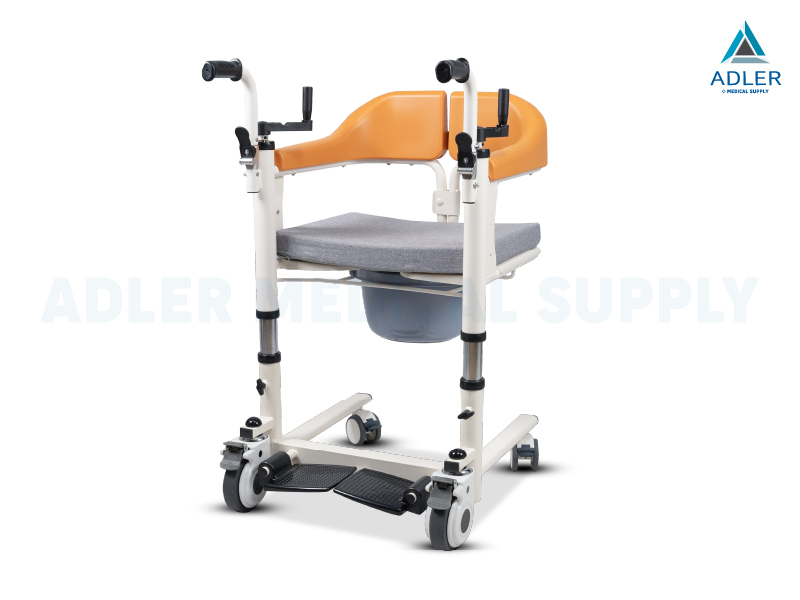 รถเข็นเคลื่อนย้ายผู้ป่วย อเนกประสงค์ รุ่นระบบมือหมุน (Manual Transfer Chair) - รับประกัน 2 ปี
