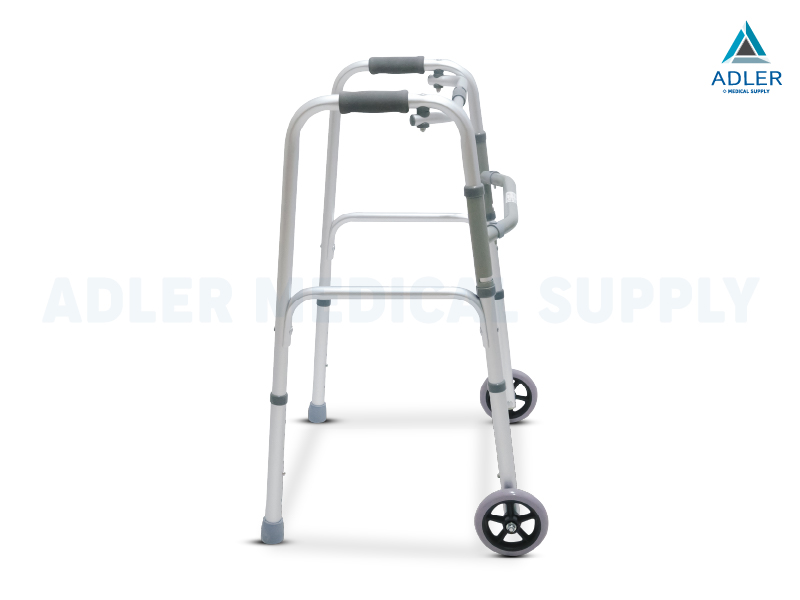 Multifunction Aluminium Walker with Wheels วอล์คเกอร์อลูมิเนียม 4 ขา พับได้ มีล้อ