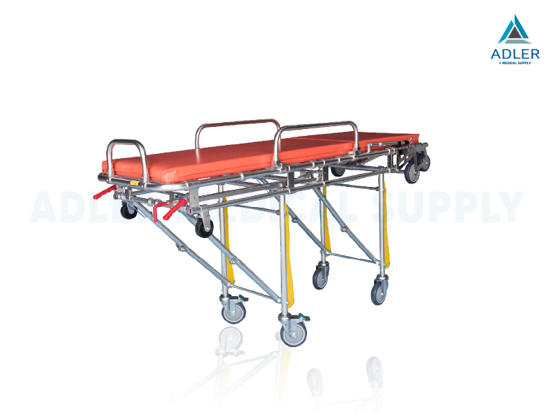 เตียงเคลื่อนย้ายผู้ป่วย สำหรับรถฉุกเฉิน (Ambulance) ปรับพนักพิงหลังได้