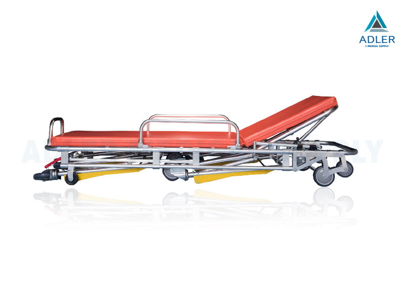 เตียงเคลื่อนย้ายผู้ป่วย สำหรับรถฉุกเฉิน (Ambulance) ปรับพนักพิงหลังได้