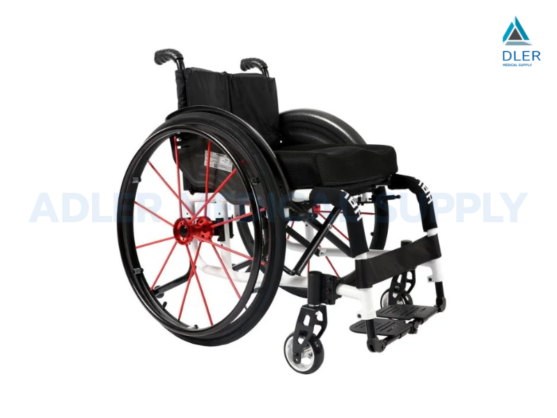 รถเข็นวีลแชร์แมนนวล ดีไซน์สปอร์ต รุ่นพิเศษ Sport Two-Tone (Red-White) (รับประกัน 1 ปี)