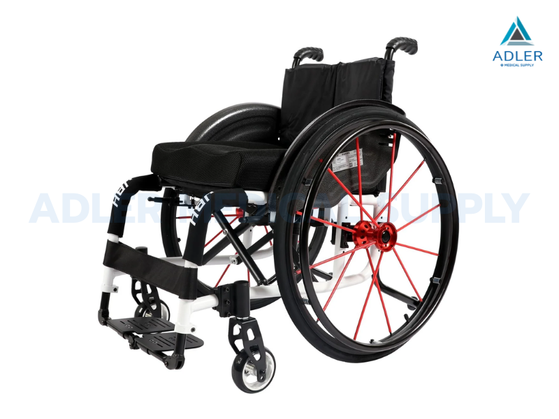 รถเข็นวีลแชร์แมนนวล ดีไซน์สปอร์ต รุ่นพิเศษ Sport Two-Tone (Red-White) (รับประกัน 1 ปี)