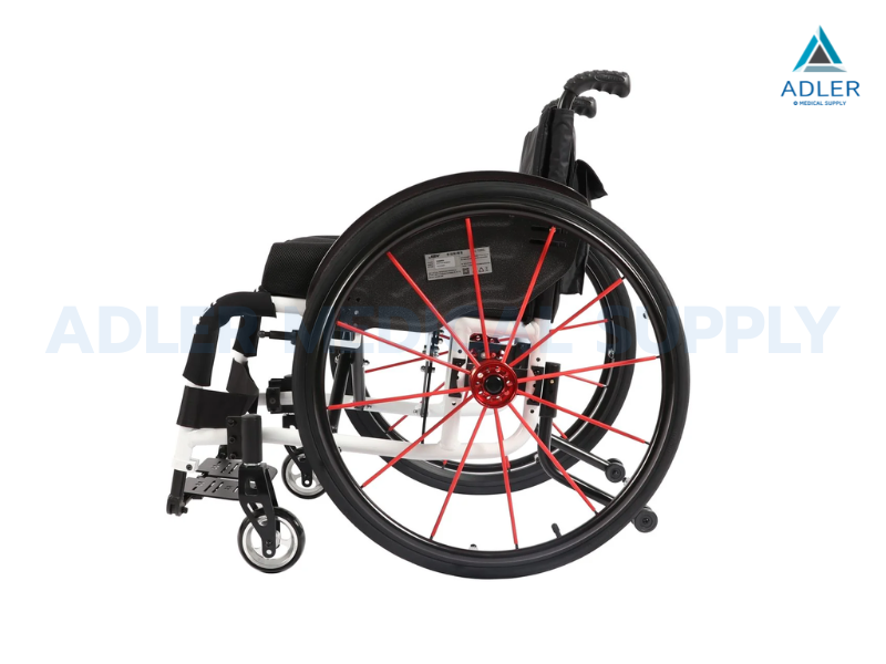 รถเข็นวีลแชร์แมนนวล ดีไซน์สปอร์ต รุ่นพิเศษ Sport Two-Tone (Red-White) (รับประกัน 1 ปี)