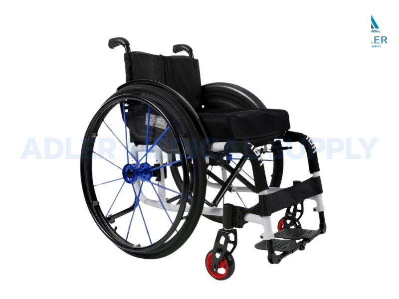 รถเข็นวีลแชร์แมนนวล ดีไซน์สปอร์ต รุ่นพิเศษ Sport Elegance (Red-Blue) (รับประกัน 1 ปี)
