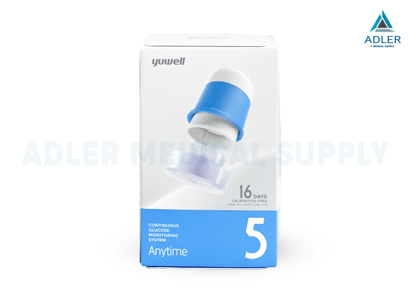 เครื่องตรวจน้ำตาลในเลือดแบบต่อเนื่อง CGM Yuwell Anytime 5 สีฟ้า
