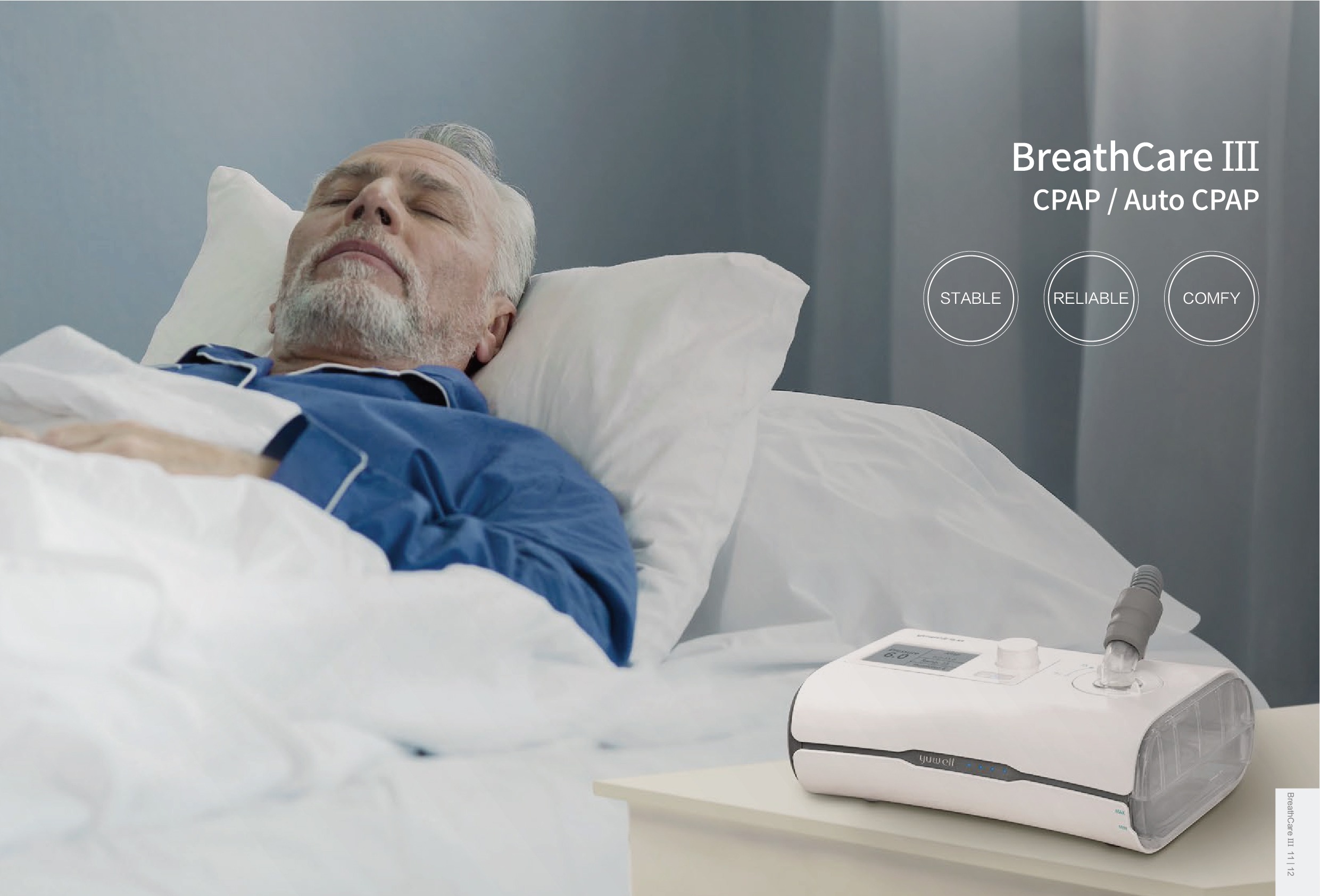 เครื่องช่วยหายใจชนิดแรงดันบวกต่อเนื่อง แบบปรับแรงดันอัตโนมัติ (Auto CPAP) ยี่ห้อ Yuwell รุ่น YH-550 ราคา 22,900 บาท ใช้สำหรับผู้ที่มีภาวะหยุดหายใจขณะหลับชนิดที่เกิดจากการอุดกั้นทางเดินหายใจส่วนบน (Obstructive Sleep Apnea) เพื่อเปิดช่องทางเดินหายใจ ทำให้สามารถหายใจได้สะดวกขณะนอนหลับ