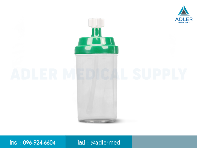 กระปุกให้ความชื้นแบบยาว 14 PSI (Oxygen Humidifier Bottle)